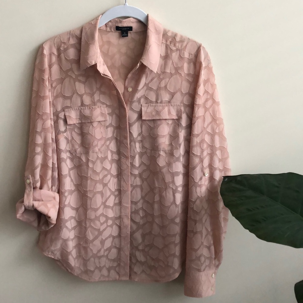 Blush/nude Ann Taylor button-down